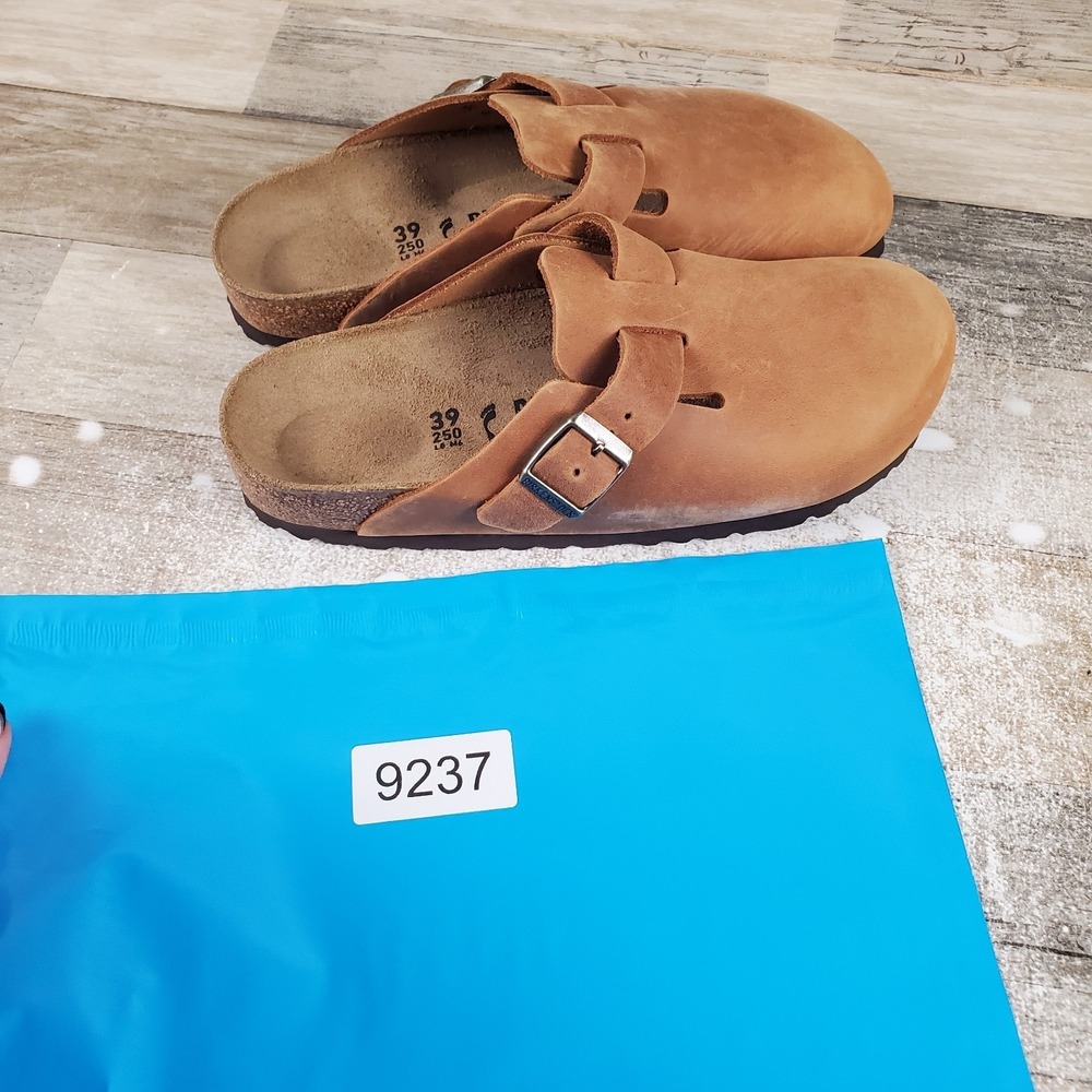 Birkenstock Boston Womens Clogs Sz 8 Narrow Cognac Casual Buckle Leather Slip-On - Picture 10 of 10